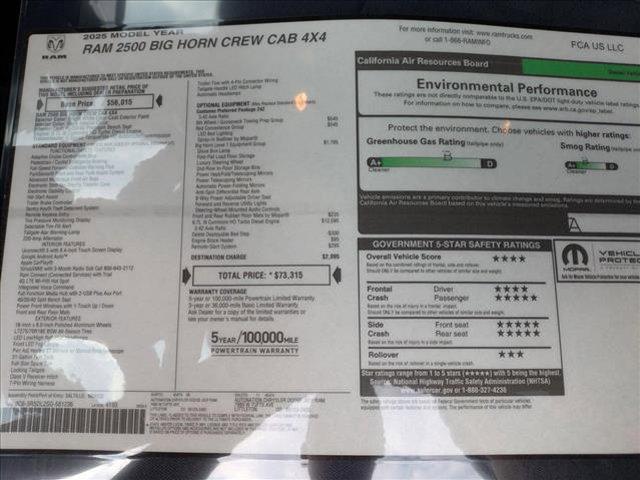 new 2025 Ram 2500 car, priced at $65,991