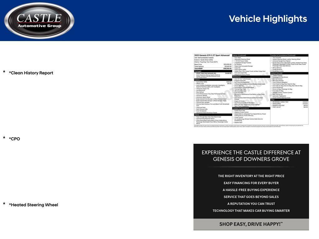 used 2025 Genesis G70 car, priced at $44,499