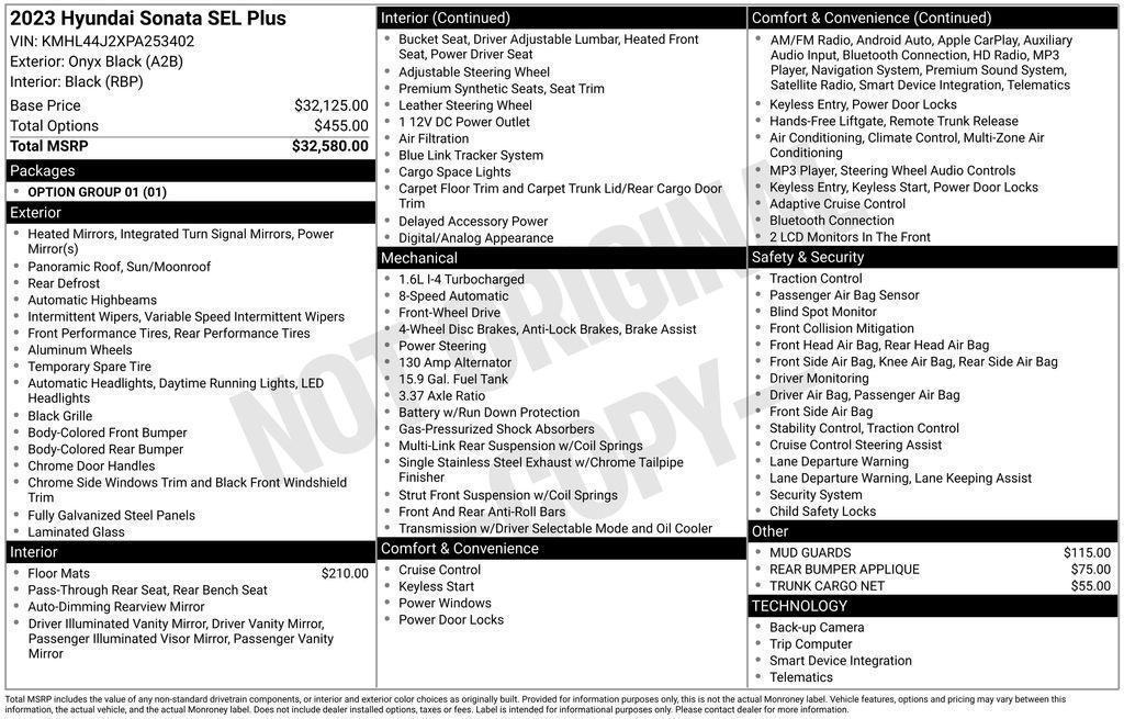 used 2023 Hyundai Sonata car, priced at $22,237