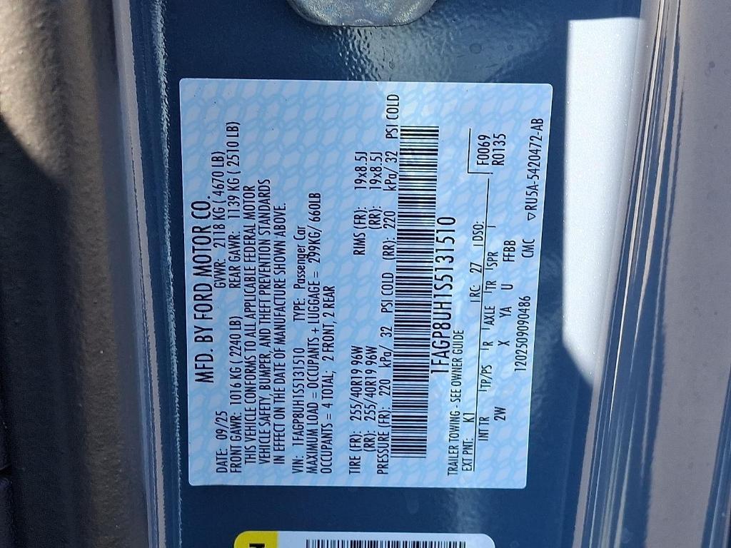 new 2025 Ford Mustang car, priced at $41,503