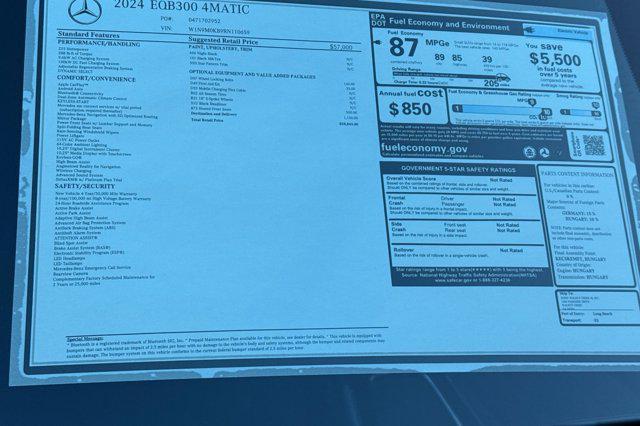 new 2024 Mercedes-Benz EQB 300 car, priced at $58,845