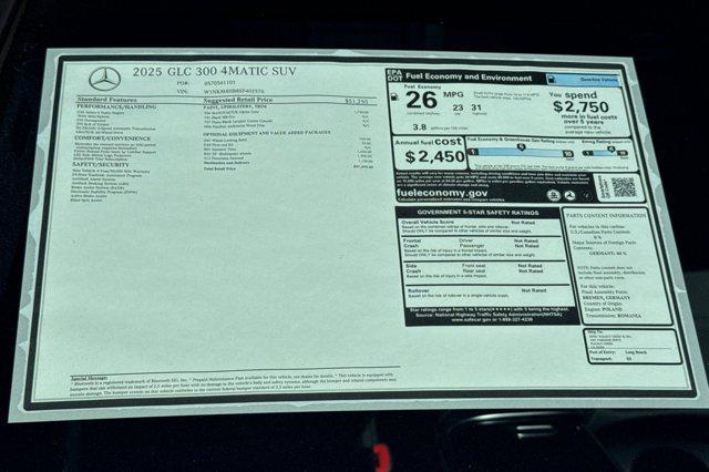 new 2025 Mercedes-Benz GLC 300 car, priced at $57,495