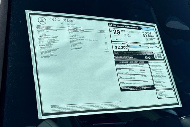 new 2025 Mercedes-Benz C-Class car, priced at $50,455