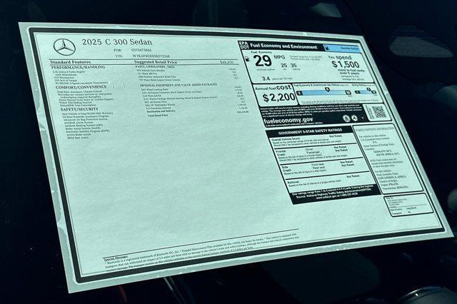 new 2025 Mercedes-Benz C-Class car, priced at $52,165
