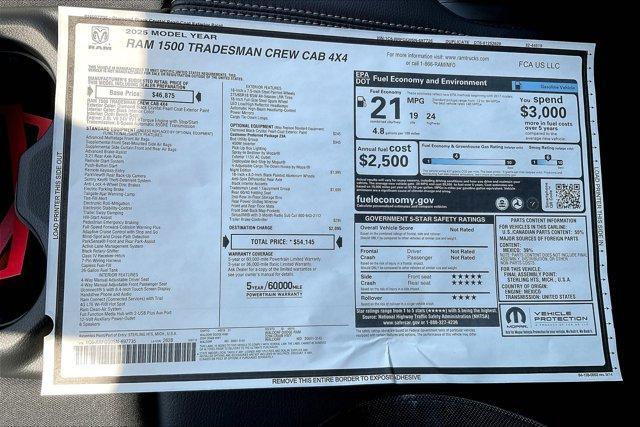new 2025 Ram 1500 car, priced at $44,438