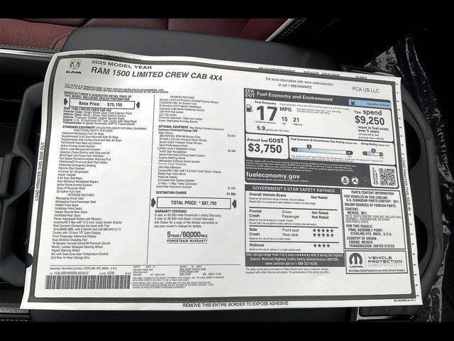 new 2025 Ram 1500 car, priced at $77,136