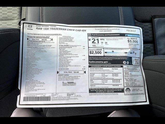 new 2025 Ram 1500 car, priced at $48,662