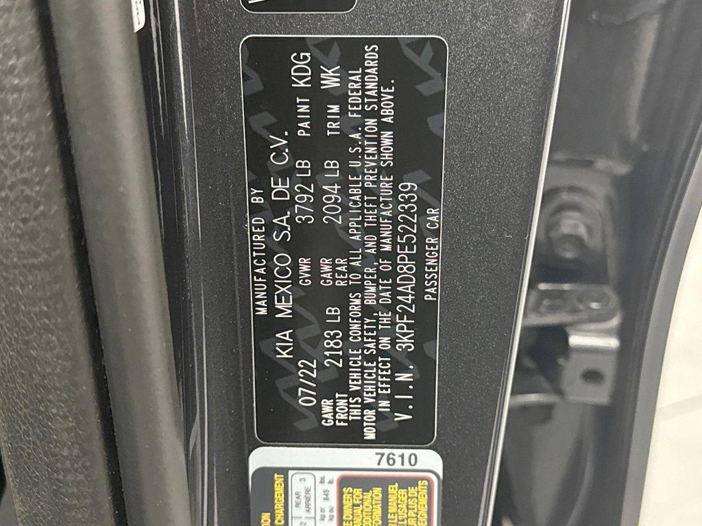 used 2023 Kia Forte car, priced at $19,200