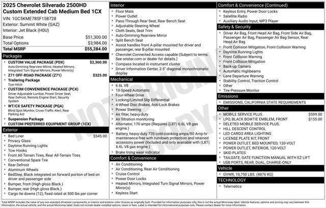new 2025 Chevrolet Silverado 2500 car, priced at $51,484