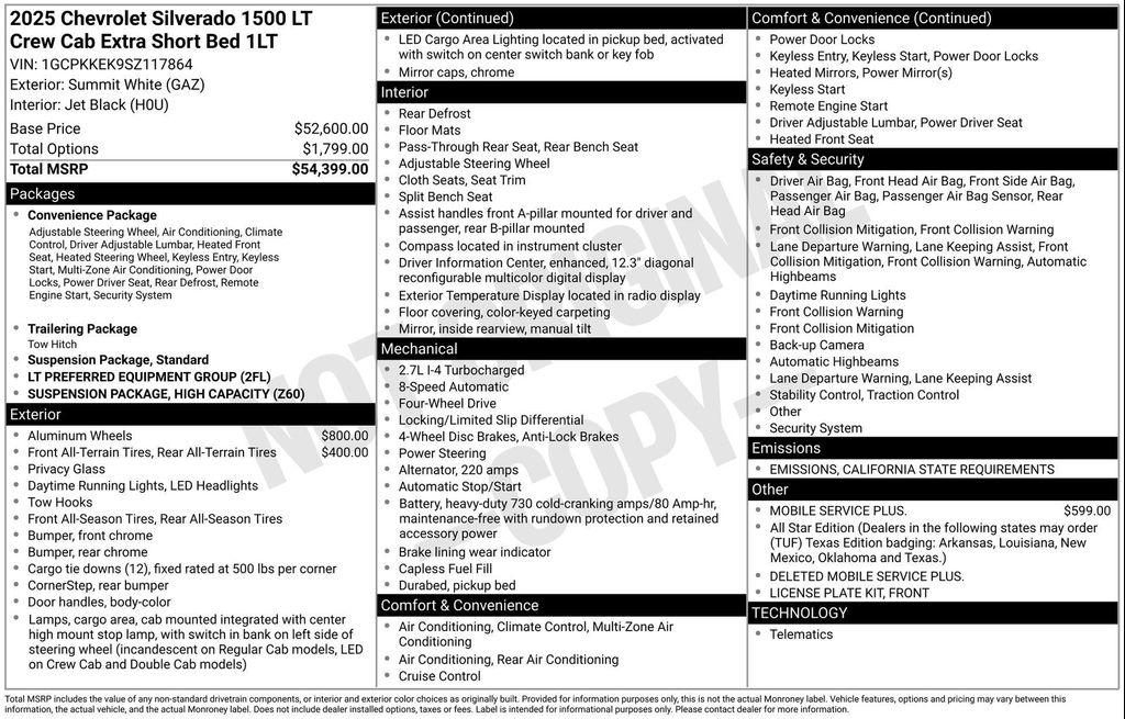 new 2025 Chevrolet Silverado 1500 car, priced at $50,155