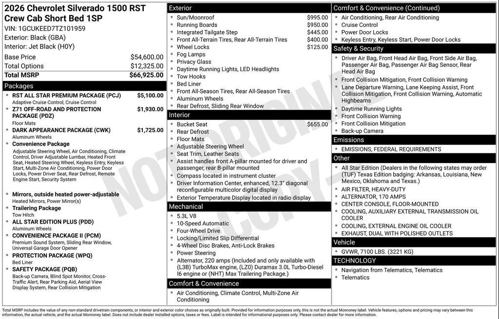 new 2026 Chevrolet Silverado 1500 car, priced at $61,072