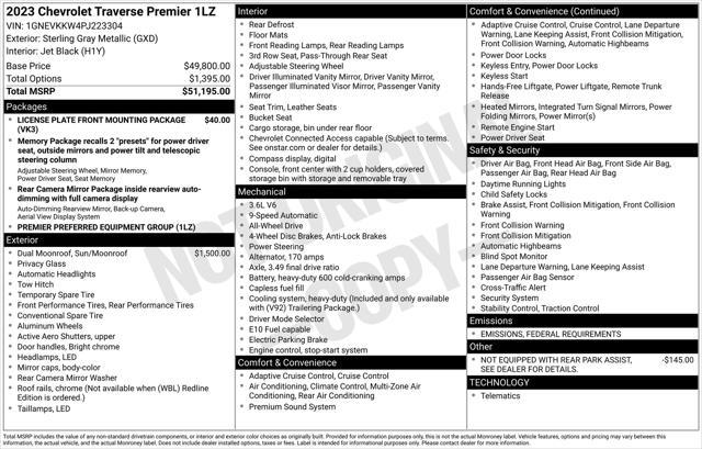 used 2023 Chevrolet Traverse car, priced at $41,977