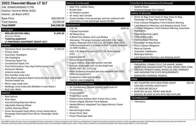 used 2022 Chevrolet Blazer car, priced at $32,240