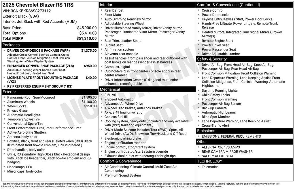 new 2025 Chevrolet Blazer car, priced at $48,446