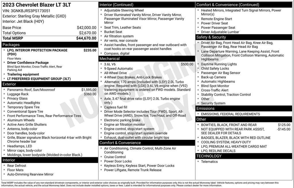 used 2023 Chevrolet Blazer car, priced at $32,977