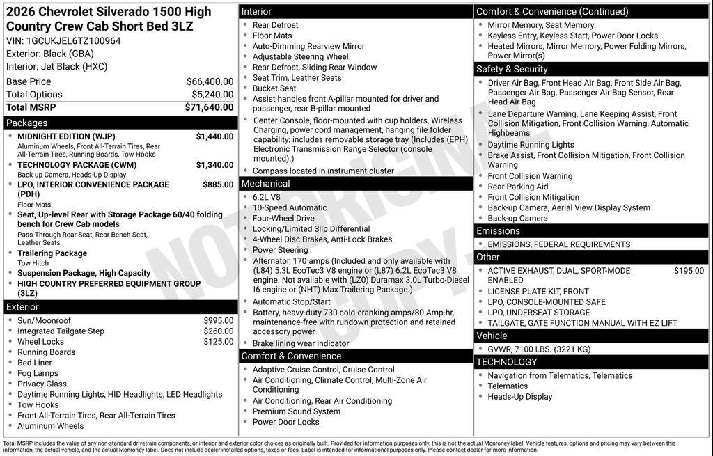 new 2026 Chevrolet Silverado 1500 car, priced at $69,413