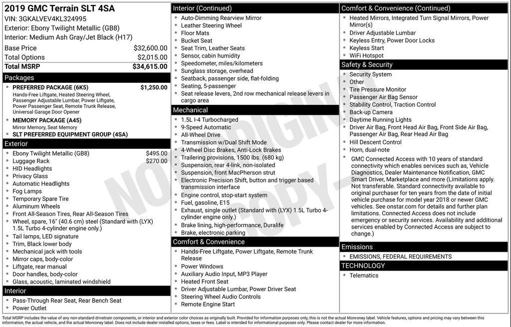 used 2019 GMC Terrain car, priced at $16,048