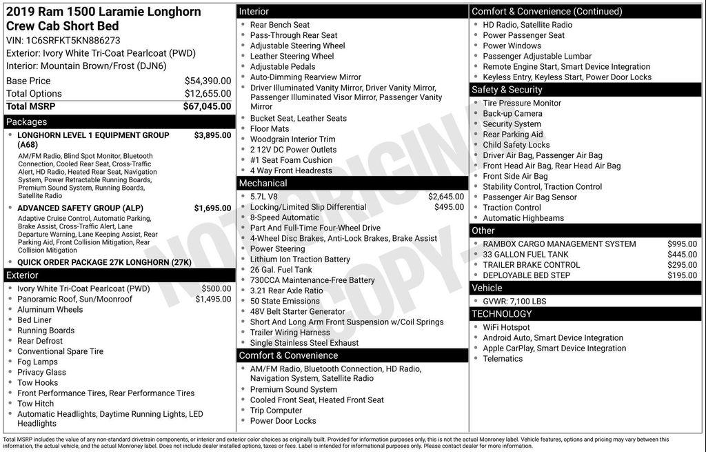 used 2019 Ram 1500 car, priced at $34,084