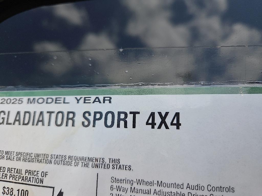 new 2025 Jeep Gladiator car, priced at $38,170