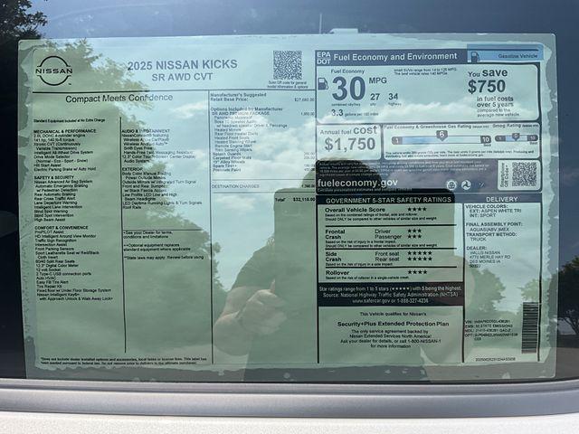 new 2025 Nissan Kicks car, priced at $30,774