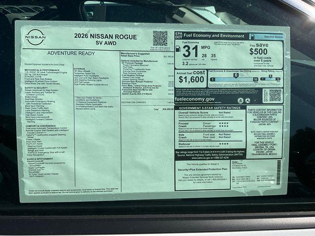new 2026 Nissan Rogue car, priced at $34,958