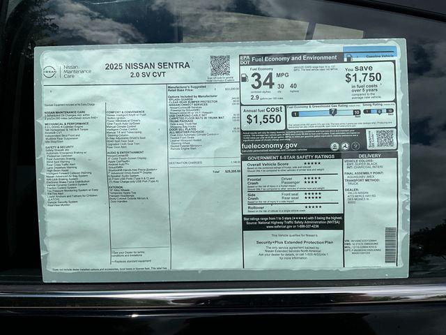 new 2025 Nissan Sentra car, priced at $24,575