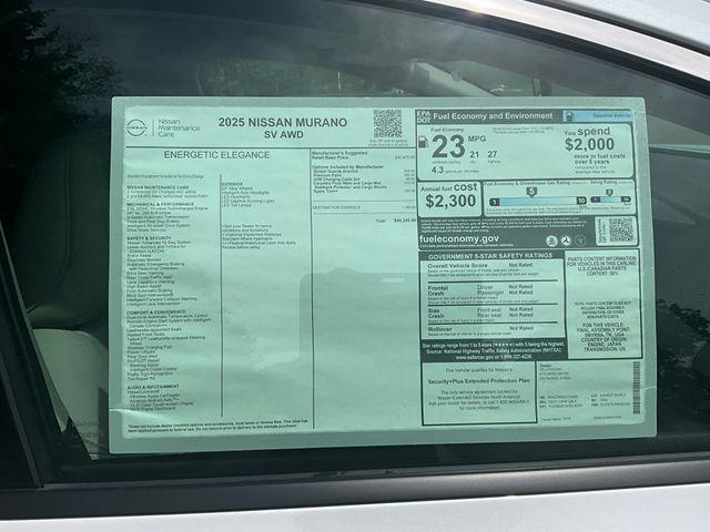 new 2025 Nissan Murano car, priced at $44,345