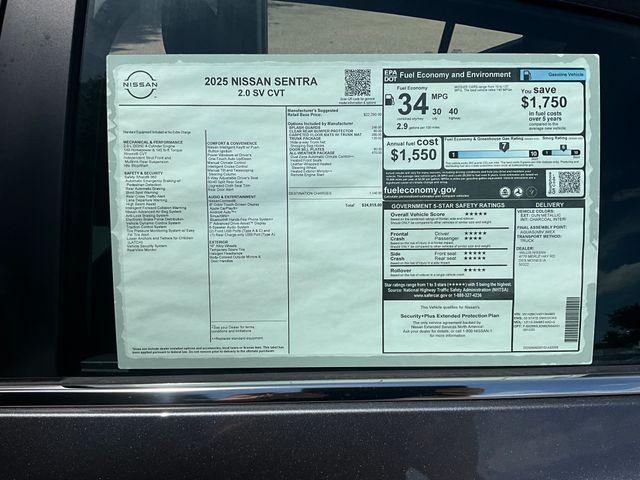 new 2025 Nissan Sentra car, priced at $23,945