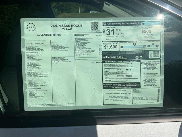 new 2026 Nissan Rogue car, priced at $34,958