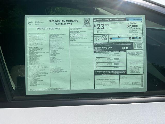 new 2025 Nissan Murano car, priced at $52,121