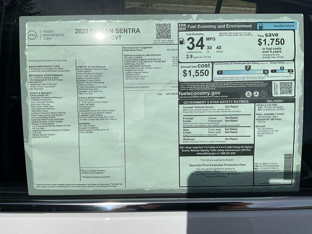 new 2025 Nissan Sentra car, priced at $23,841