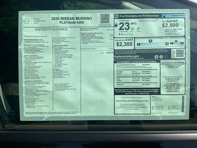 new 2025 Nissan Murano car, priced at $52,300