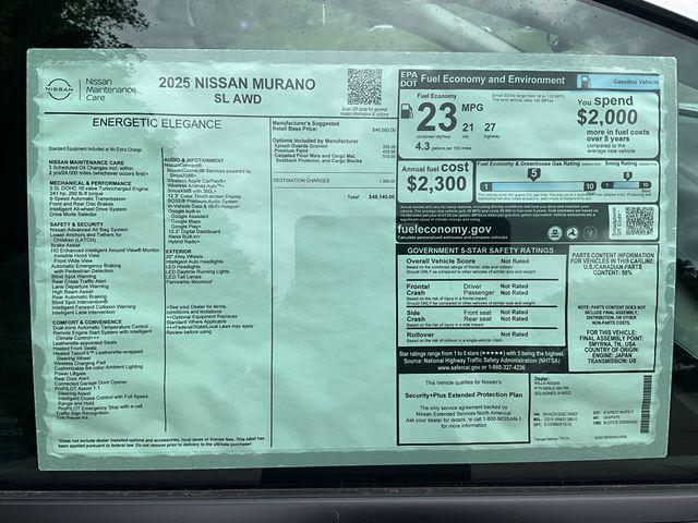 new 2025 Nissan Murano car, priced at $46,141
