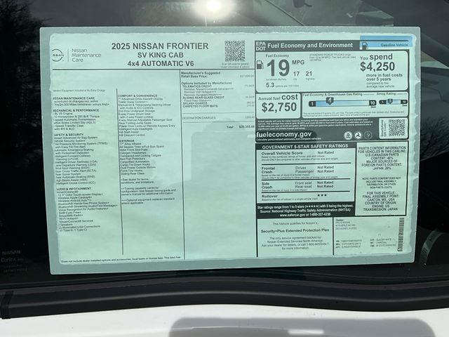 new 2025 Nissan Frontier car, priced at $39,355