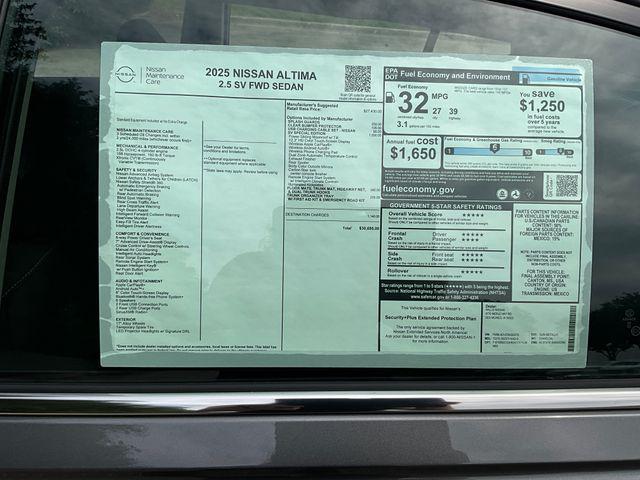 new 2025 Nissan Altima car, priced at $30,695