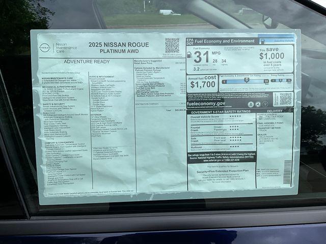 new 2025 Nissan Rogue car, priced at $43,306