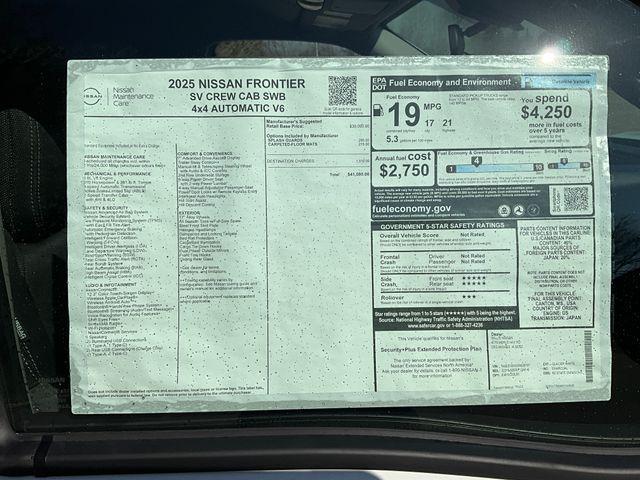 new 2025 Nissan Frontier car, priced at $41,080