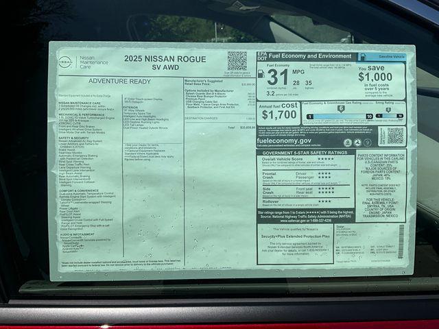 new 2025 Nissan Rogue car, priced at $32,432