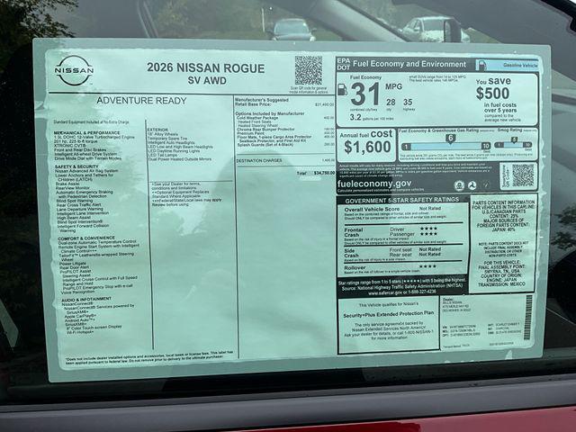 new 2026 Nissan Rogue car, priced at $33,414