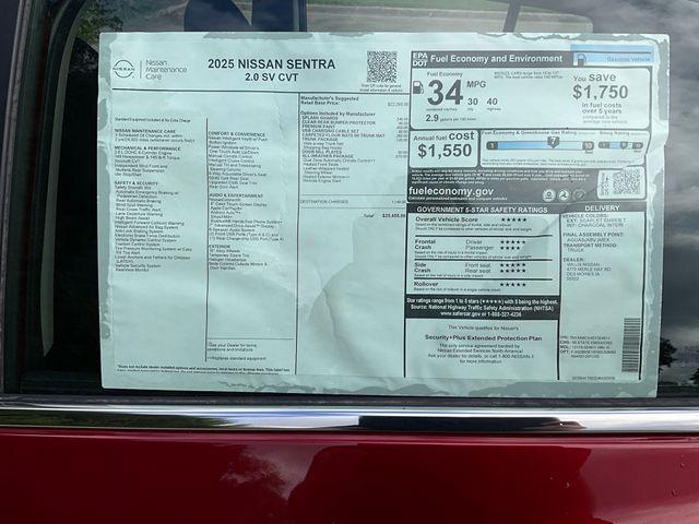 new 2025 Nissan Sentra car, priced at $24,819
