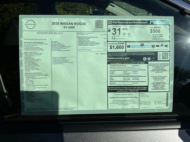 new 2026 Nissan Rogue car, priced at $33,008
