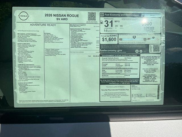 new 2026 Nissan Rogue car, priced at $34,958