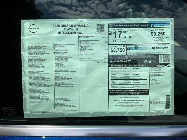 new 2025 Nissan Armada car, priced at $77,570