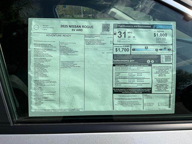 new 2025 Nissan Rogue car, priced at $34,328