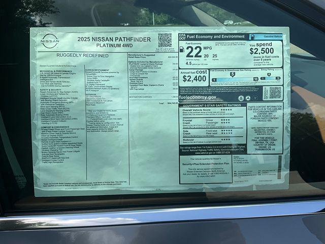 new 2025 Nissan Pathfinder car, priced at $54,745