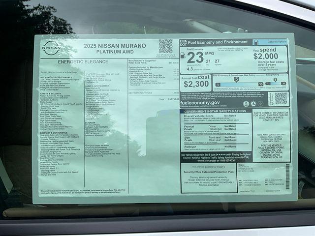 new 2025 Nissan Murano car, priced at $50,917