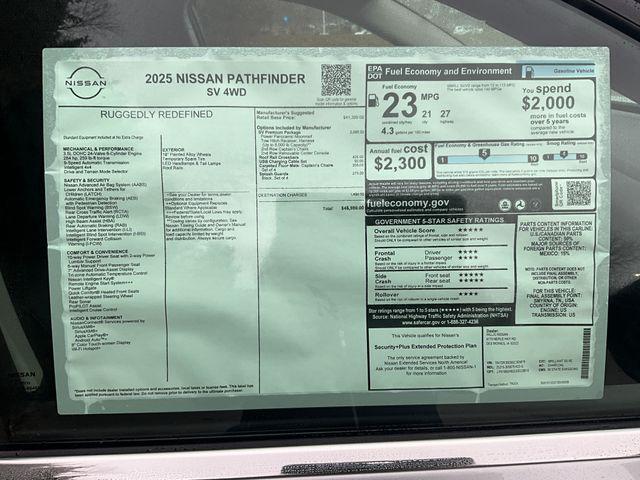 new 2025 Nissan Pathfinder car, priced at $43,459