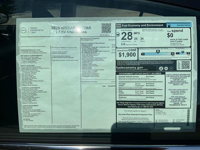 new 2025 Nissan Altima car, priced at $31,728