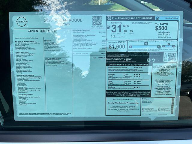 new 2026 Nissan Rogue car, priced at $33,801