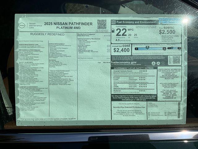 new 2025 Nissan Pathfinder car, priced at $54,315